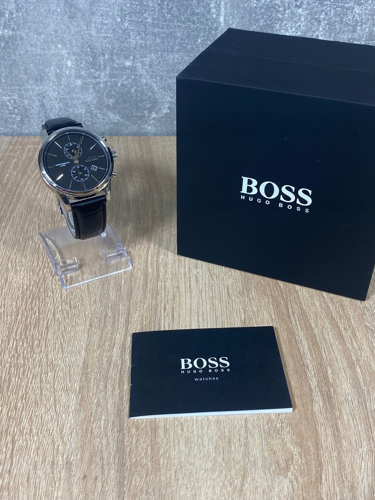 Zegarek męski czarny klasyczny elegancki Hugo Boss 1513803 Premium