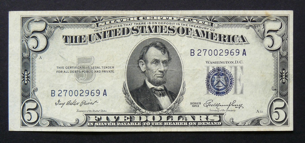 USA, 5 DOLLARS 1953