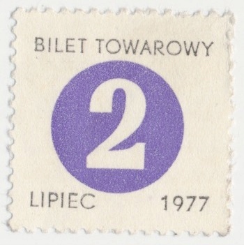 4712. Bilet towarowy na cukier, 2 kg 1977.07