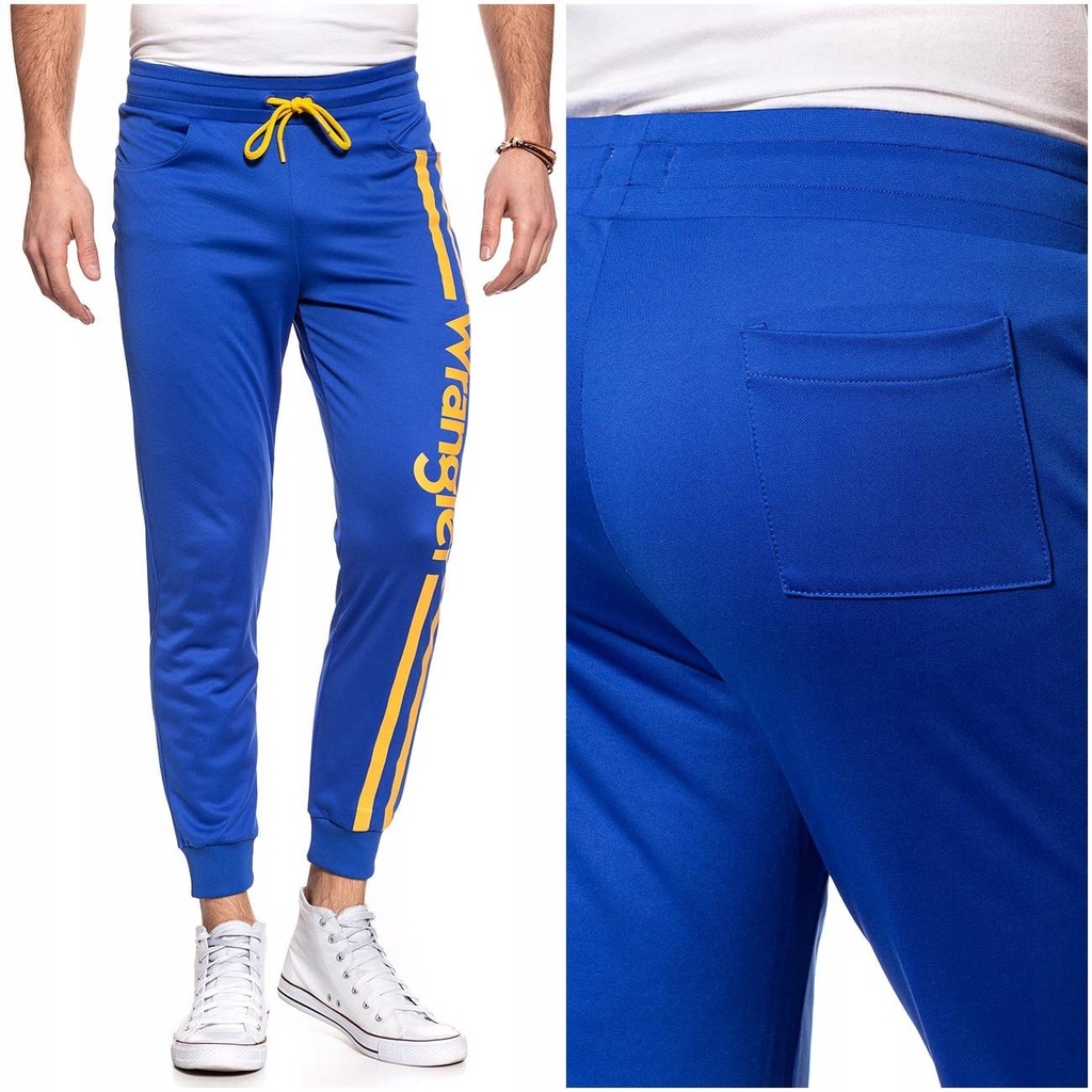 WRANGLER TRACKPANTS MĘSKIE SPODNIE DRESOWE LOGO M