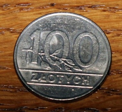 Moneta Obiegowa - nominał 100 zł z 1990 roku