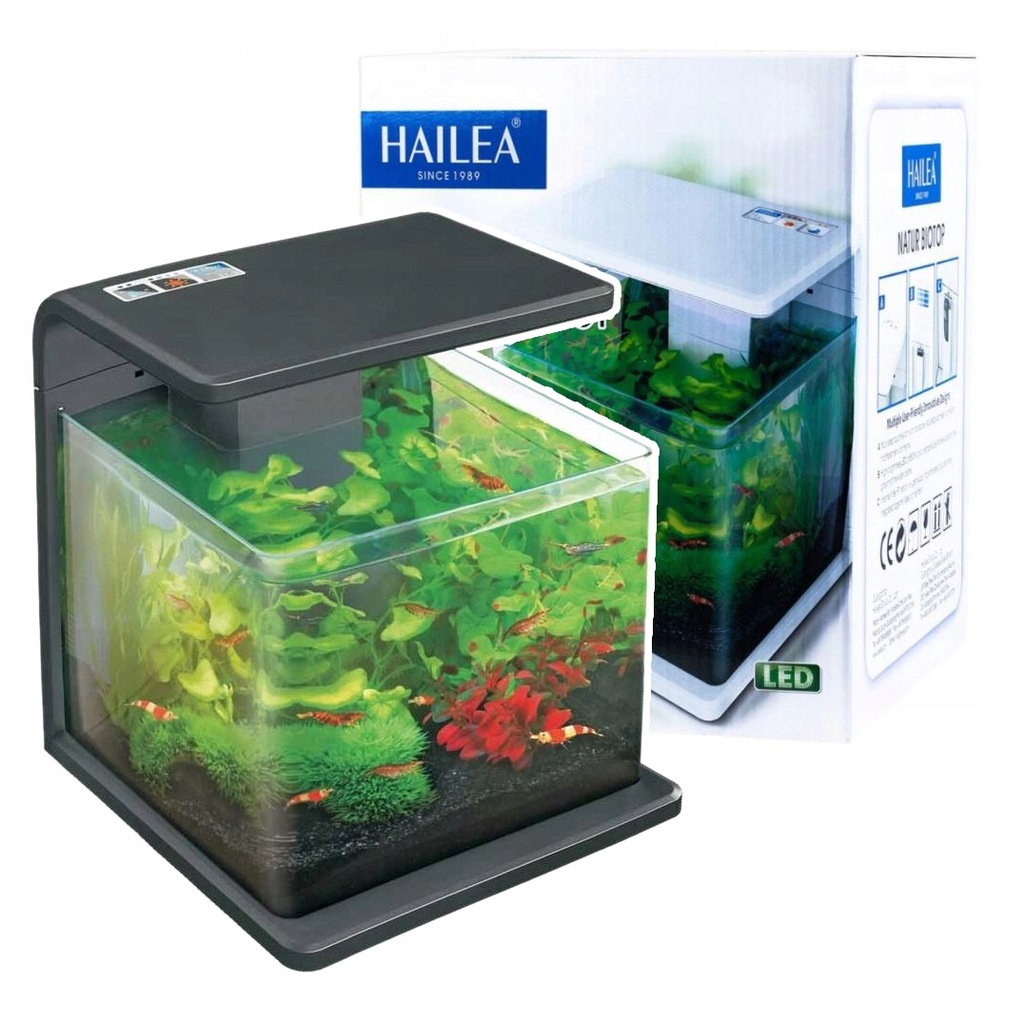 AKWARIUM, KREWETKARIUM LED + FILTR, HAILEA E15 15L