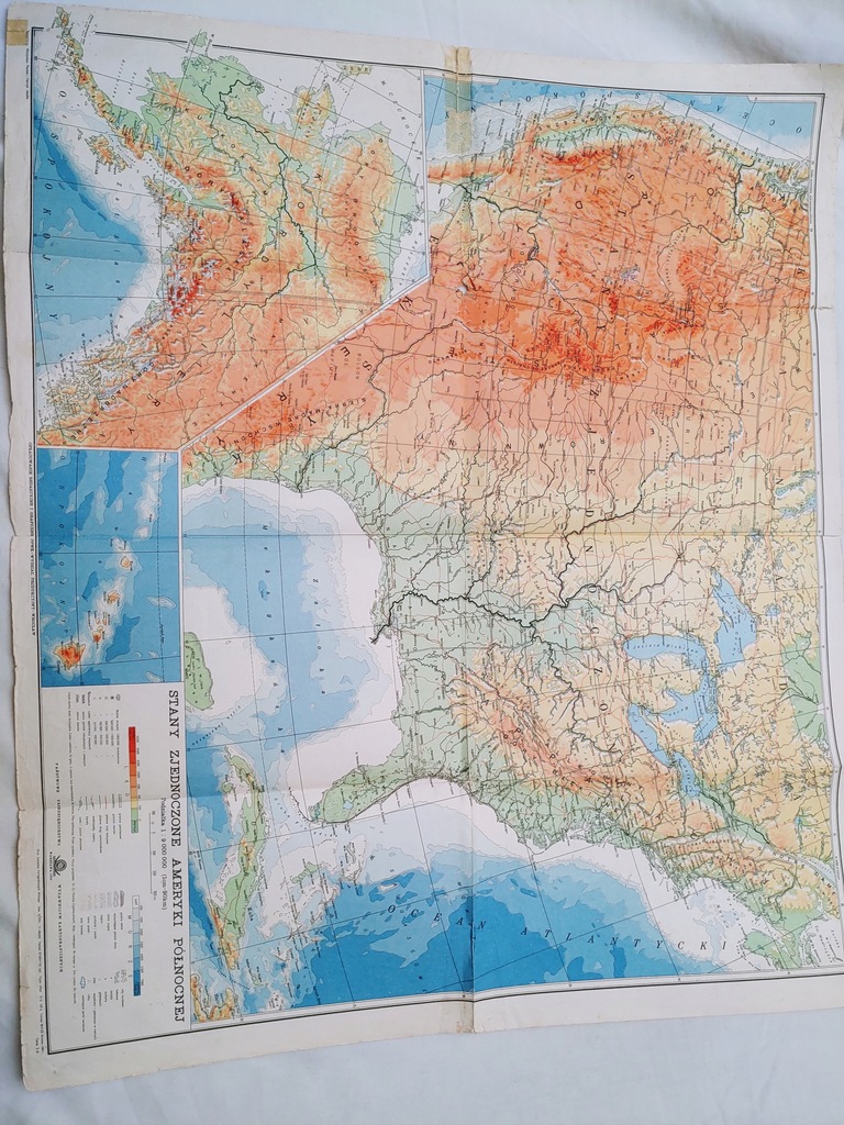 Stara mapa Stany Zjednoczone Ameryka Północna 1969