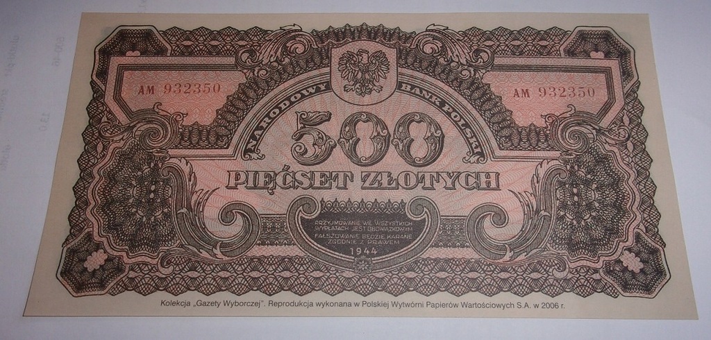 500 złotych PRL 1944 r. banknot_________od 1,00 z