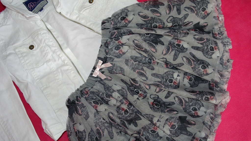 H&M tiulowa spódniczka w króliczki roz 122 cm