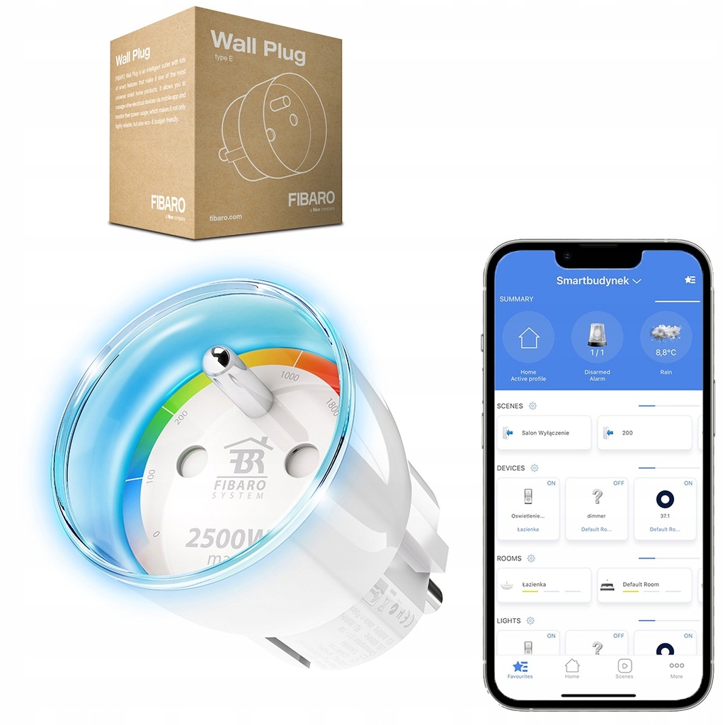 Wall PLUG E FIBARO Z Wave Inteligentne Gniazdko 12053332797