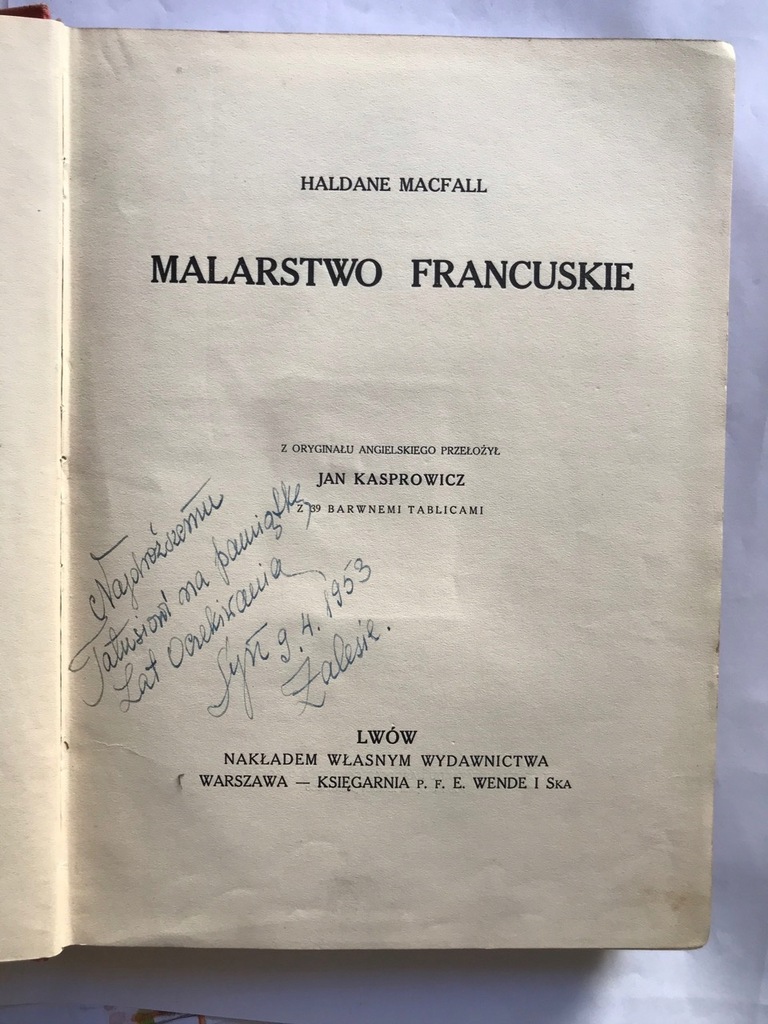 MACFALL MALARSTWO FRANCUSKIE, JAN KASPROWICZ, LWÓW