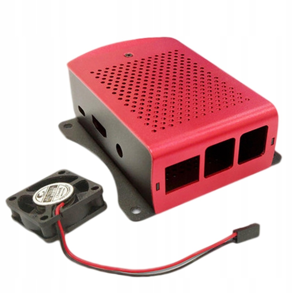 Aluminum Alloy Computer Case Metal Enclosure Box Heatsink for Red with fan