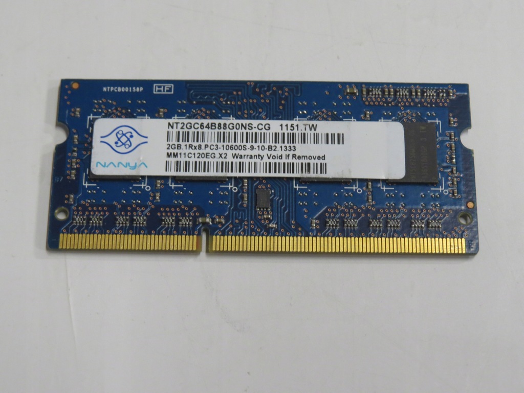 PAMIĘĆ RAM NANYA DDR3 PC3-10600S 2 Gb DO LAPTOPA