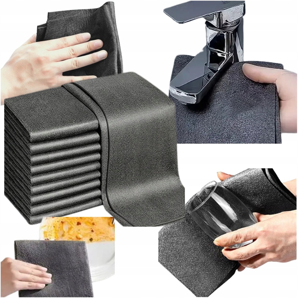 Magiczna ściereczka szmatka do mycia okien luster 30x30 bez smug - 3 SZTUKI