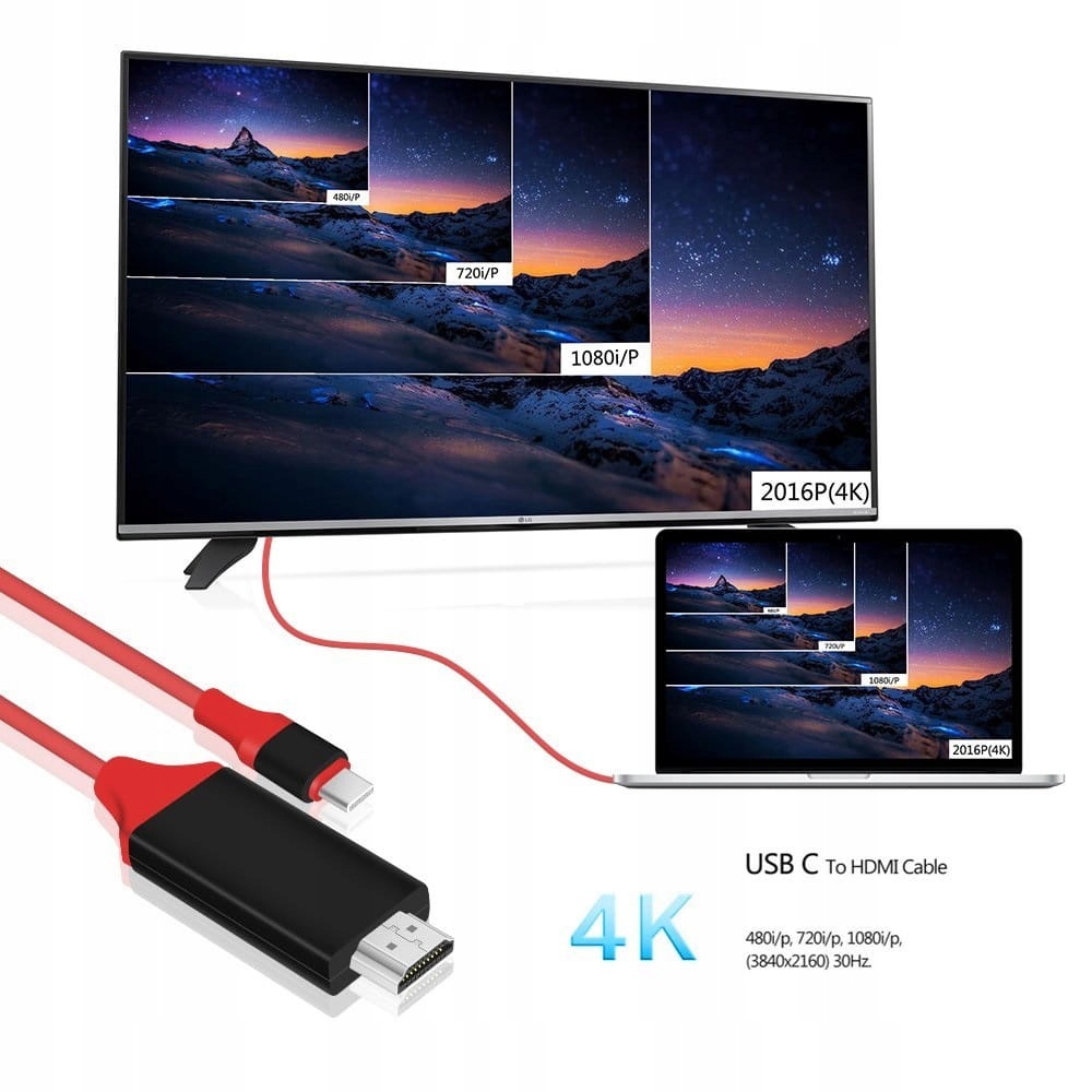 Купить Видеокабель USB TYPE-C на HDMI 1,8 м + зарядка: отзывы, фото, характеристики в интерне-магазине Aredi.ru