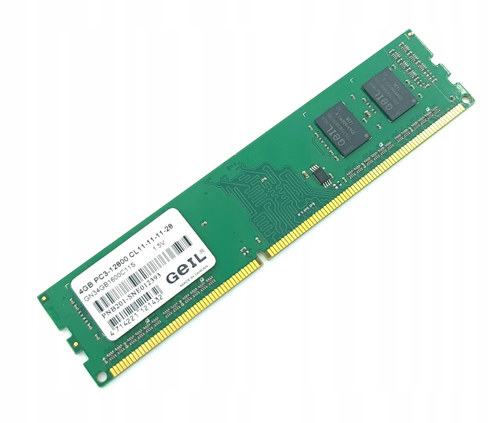 Pamięć RAM GEIL DDR3 4GB 1600MHz CL11 GN34GB1600C11S TESTOWANA GW6M