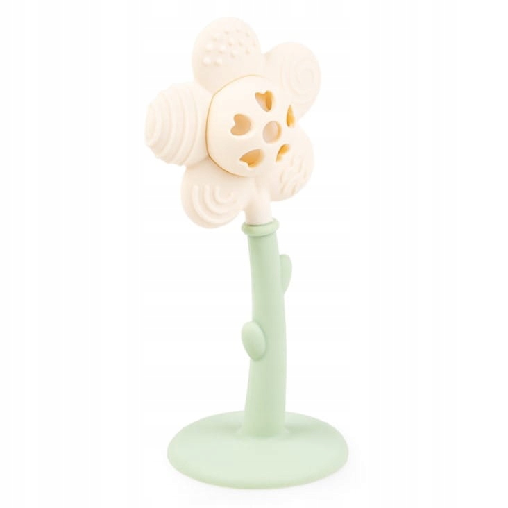 RADOSNY KWIATEK KOLOROWY GRYZAK USPOKAJAJĄCY Z GRZECHOTKĄ GILIGUMS kremowy