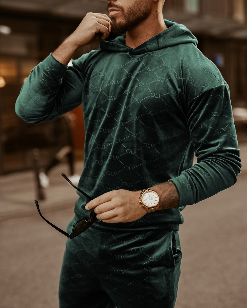 O LA VOGA DRES WELUR MULTI OLV MAN ZIELONY XL