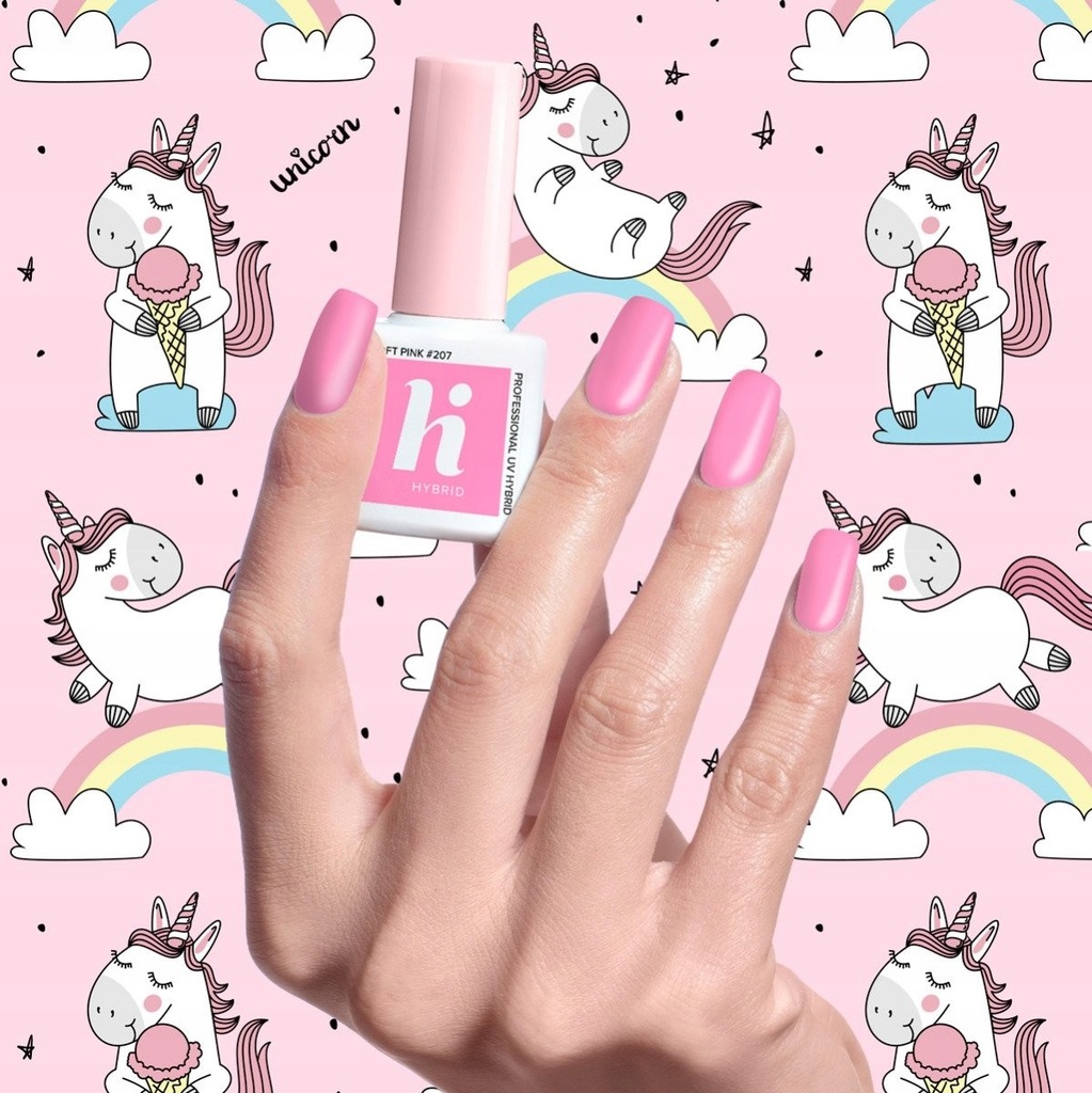 Hi Lakier hybrydowy Unicorn nr 207 Soft Pink 5ml