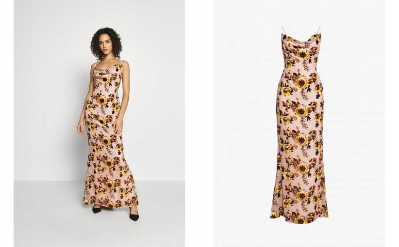 B1C307*MISSGUIDED DŁUGA SUKIENKA FLORAL 40 B01