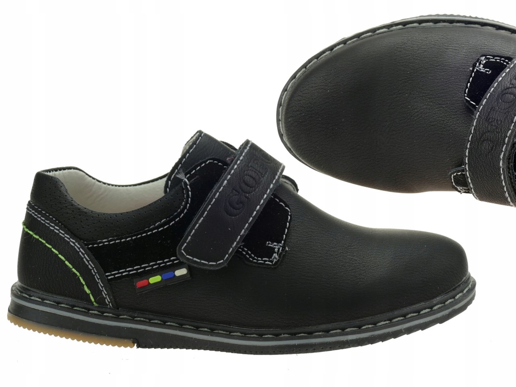 MOKASYNY CHŁOPIĘCE WIZYTOWE PÓŁBUTY CZARNE 27