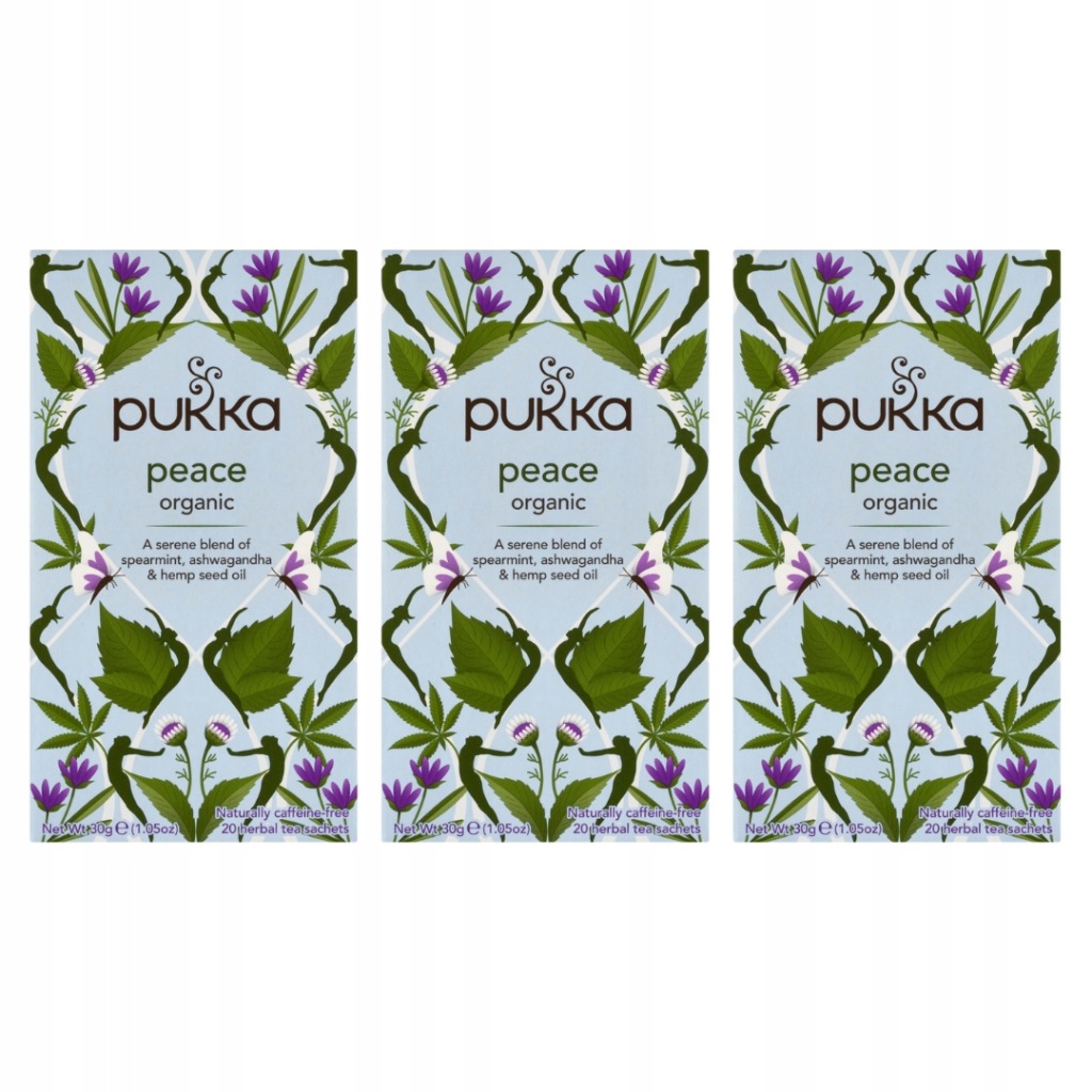 Herbata ziołowa Pukka Peace relaks spokój rumianek lawenda 3x 20 szaszetek