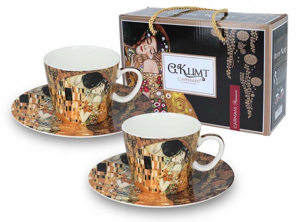 Zestaw 2 filiżanek espresso - G. Klimt, Pocałunek (CARMANI)