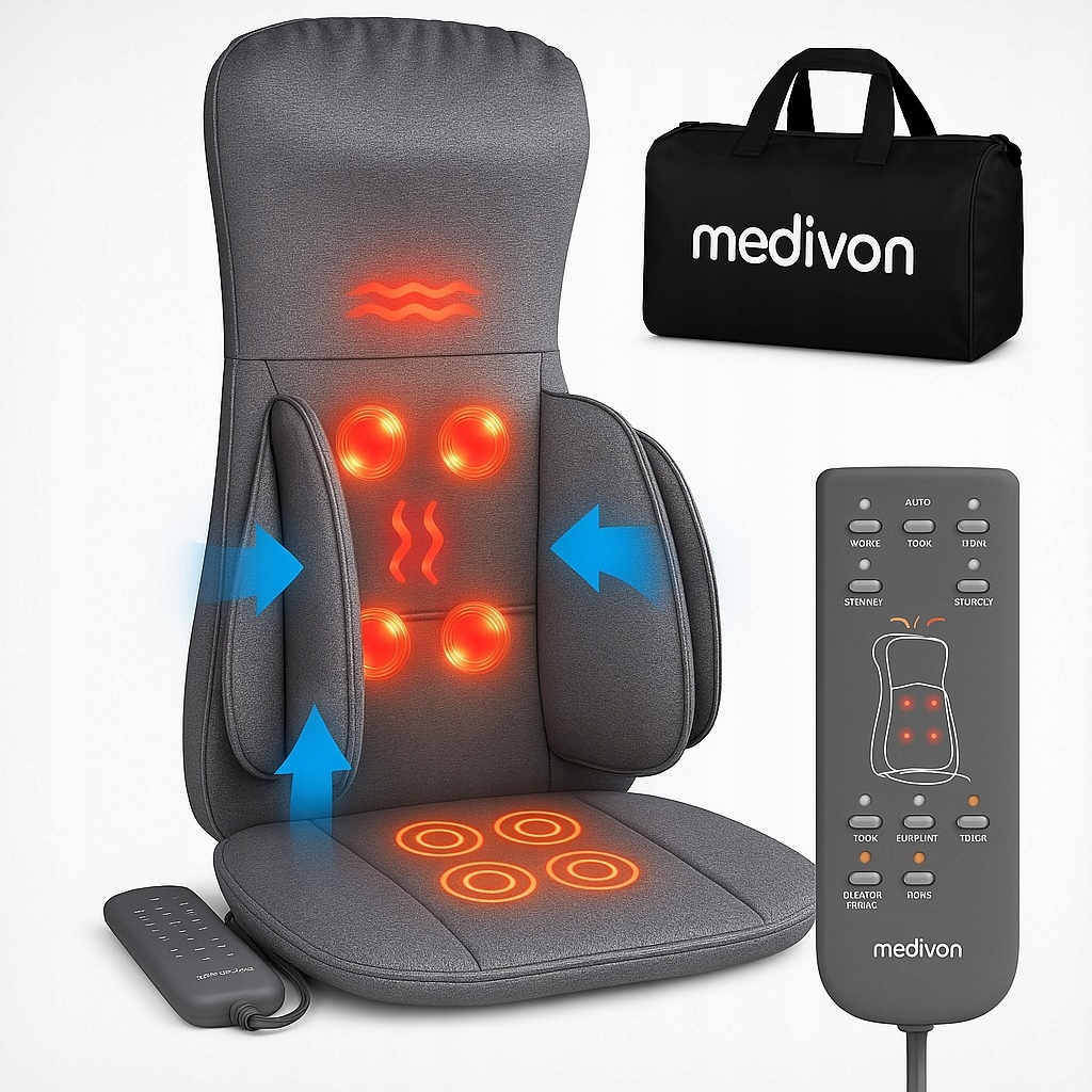 Mata masująca, fotel masujący Medivon Aurora masaż Shiatsu, grzanie, relaks