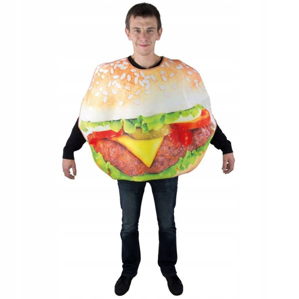 STRÓJ dla dorosłych HAMBURGER fastfood BURGER jedzenie PRZEBRANIE USA