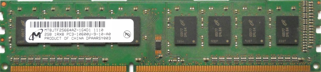 MICRON 2GB DDR3 1333MHz 1Rx8 PC3-10600U-9-10-A0
