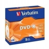 DVD-R VERBATIM 4.7 GB 16x Jewel Case 5 szt.