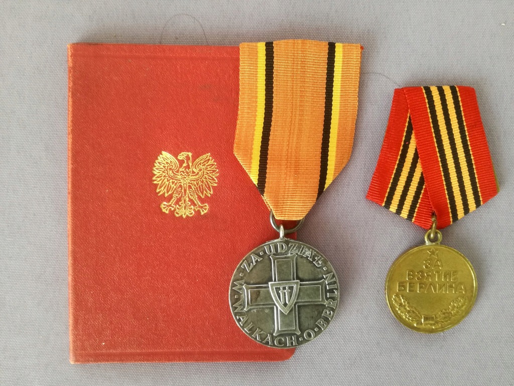legitymacja 2 medale za udział w walkach o Berlin