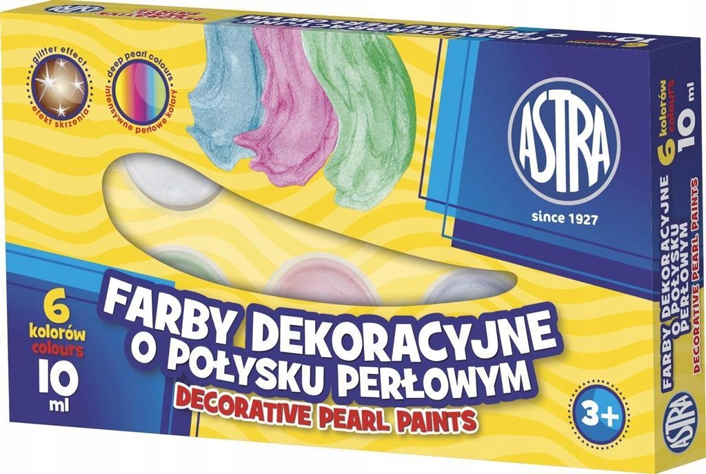 FARBY PLAKATOWE 6 KOLORÓW 10ML PERŁOWE ASTRA