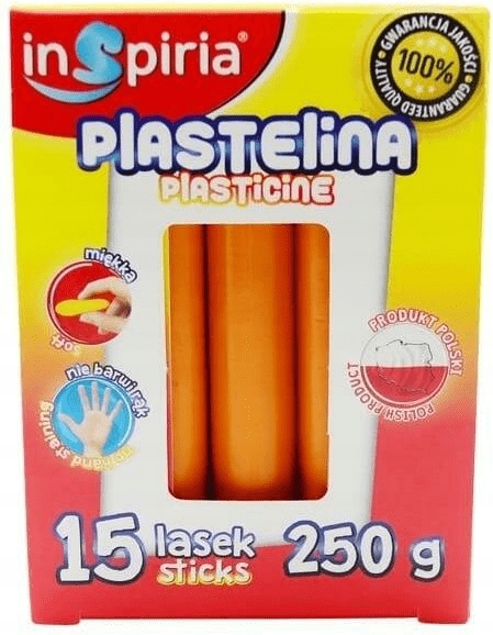 Plastelina pomarańczowa 15 lasek 250g