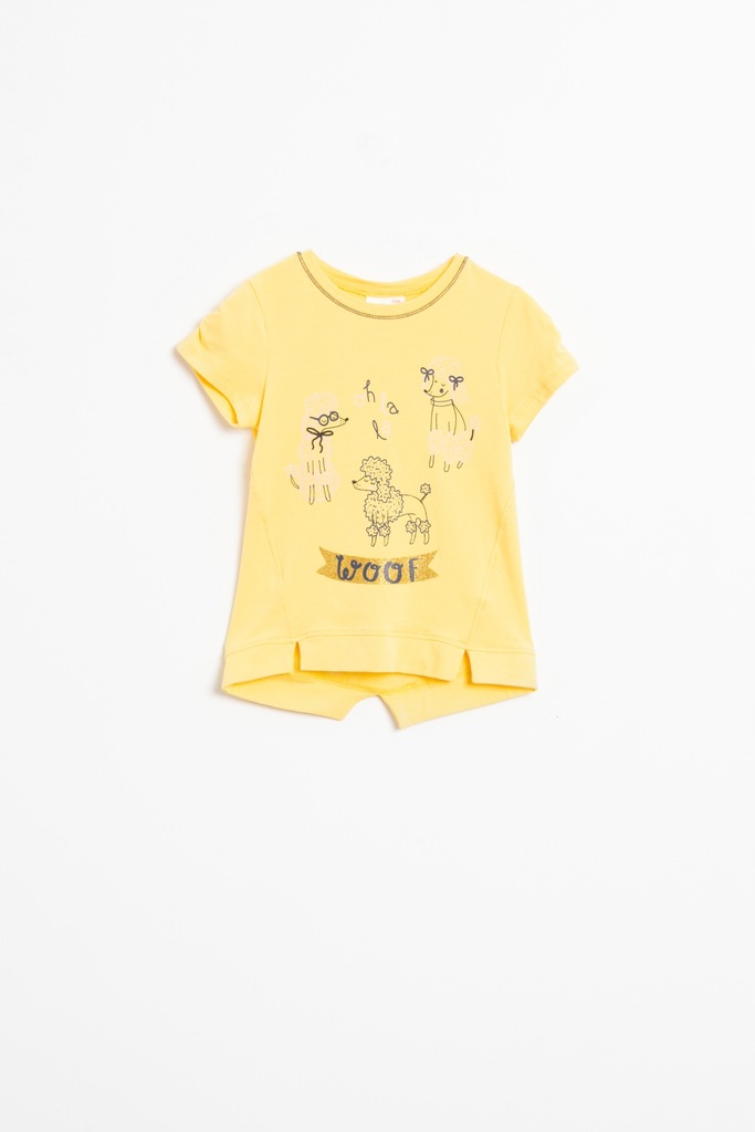 Żółta dziewczęca bluzka z nadrukiem 104