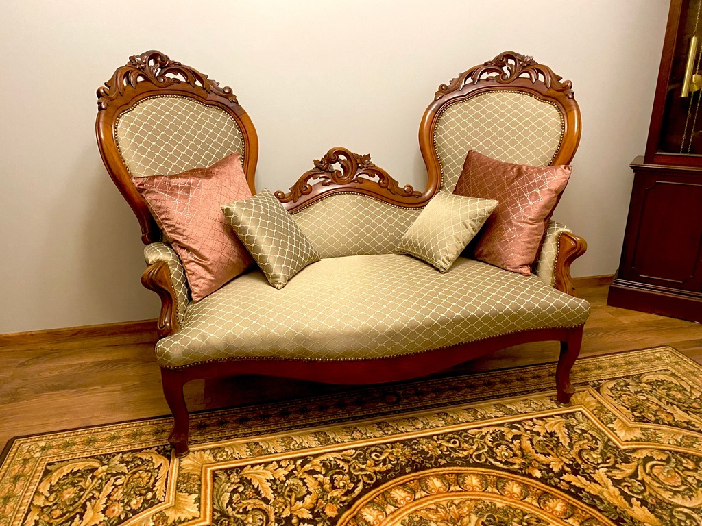 SOFA KANAPA SALON MAHOŃ 1860 ROK PIĘKNA