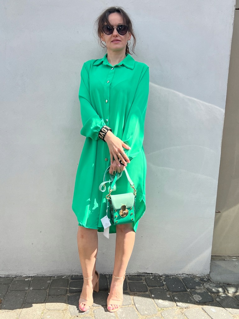 Włoska sukienka damska zielona R. Uniwersalny