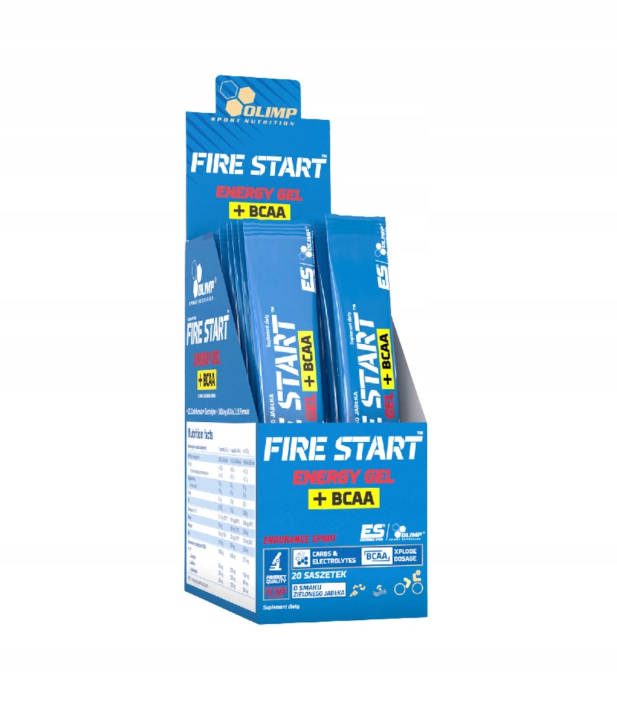 Żel Energetyczny Olimp Fire Start Energy Gel + BCAA 36g (zielone jabłko)