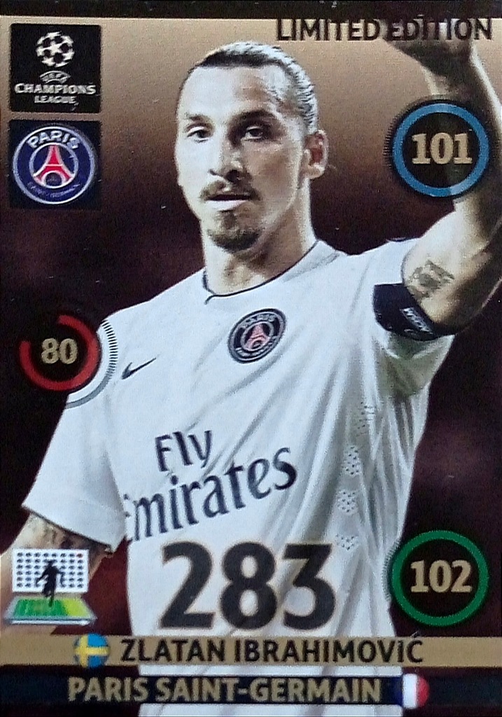 PANINI CHAMPIONS 2015 LIMITED ZLATAN IBRAHIMOVIC