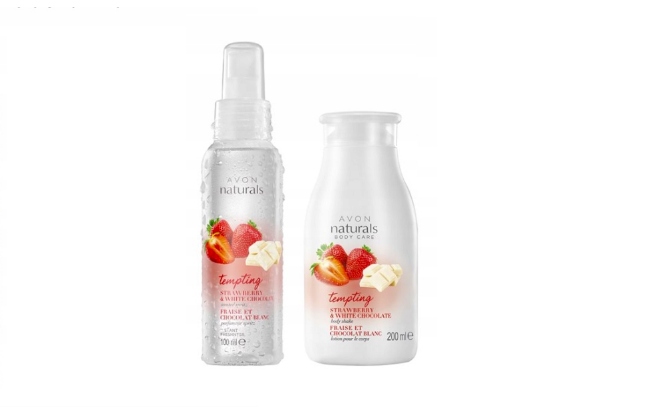 AVON ZESTAW TRUSKAWKA I BIAŁA CZEKOLADA mgiełka