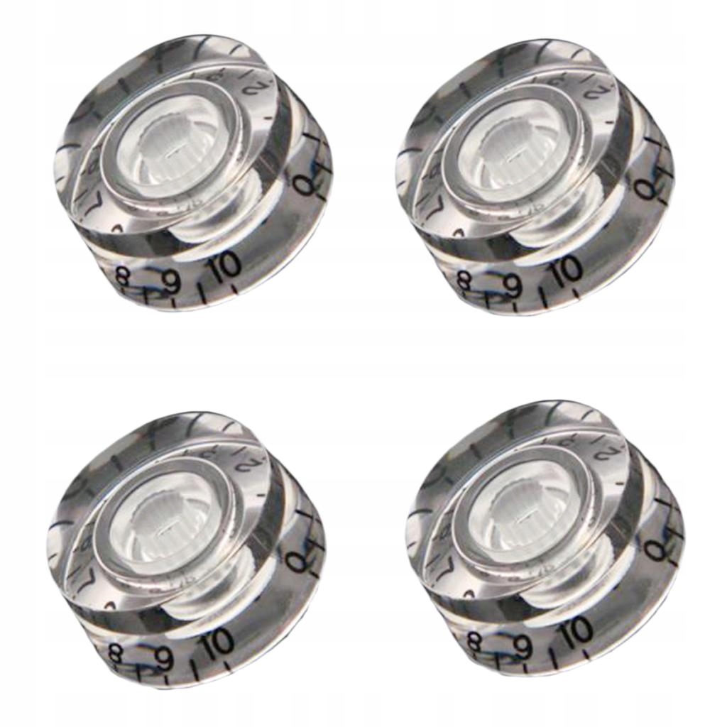 4 Pcs Guitar &Volume Knobs for Bass Electric Guitar Accesories Clear