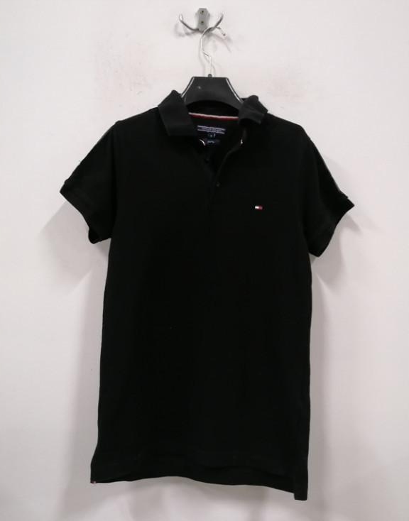 L7E319*TOMMY HILFIGER KOSZULKA POLO CZARNA S Z01