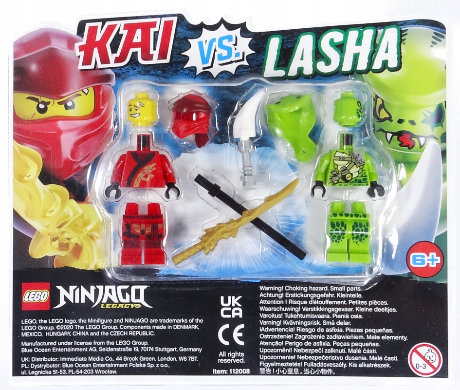 LEGO NINJAGO FIGURKA KAI VS LASHA WĘŻON WĄŻ 112008 14047416633