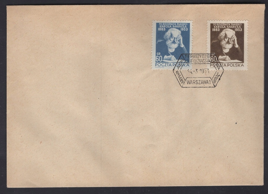 KAROL MARKS, 1953 ROK, Fi. 657 - 658, FDC