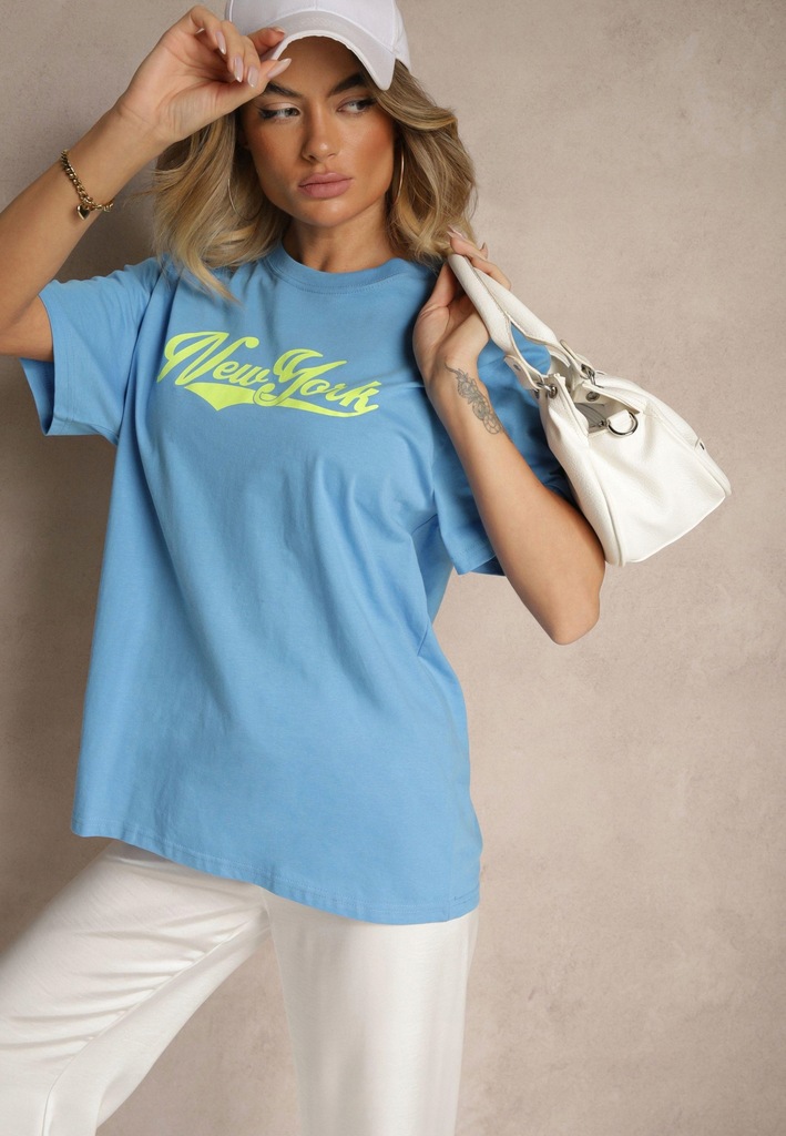 Renee Jasnoniebieski T-shirt damski L