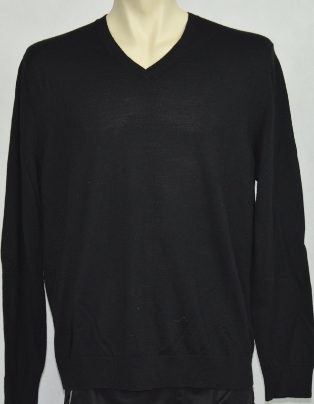 CALVIN KLEIN CZARNY MODNY MĘSKI SWETER V-neck XL