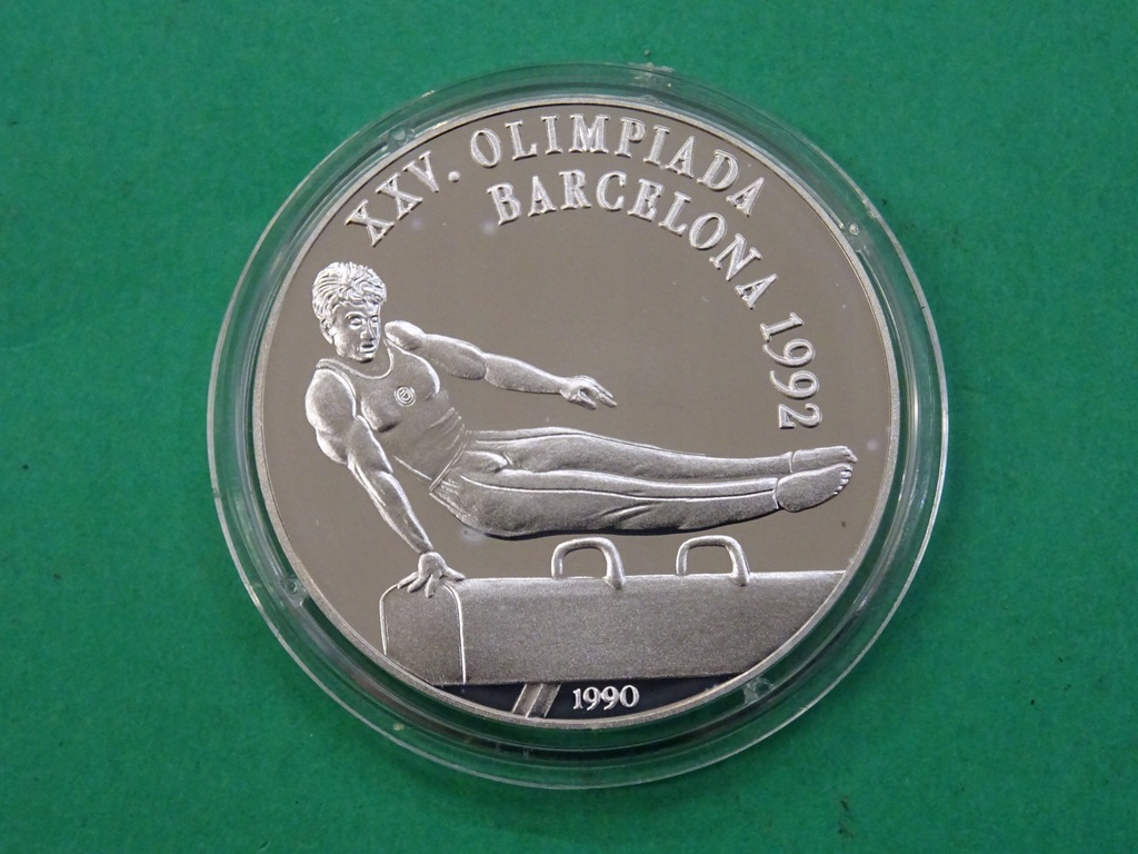 Kuba Cuba 10 pesos 1992 Barcelona - piękna Ag 925