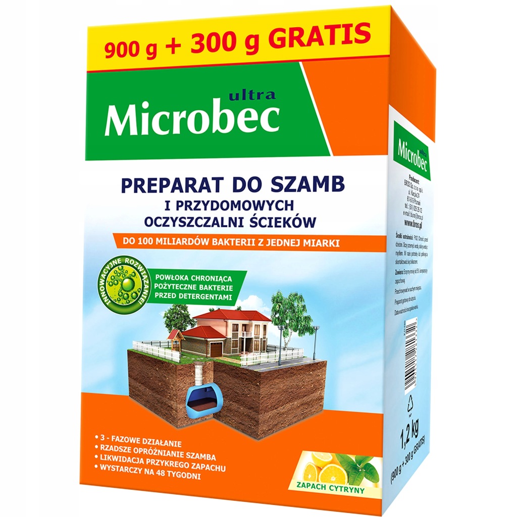 MICROBEC ULTRA BAKTERIE DO SZAMBA OCZYSZCZA 1,2 kg