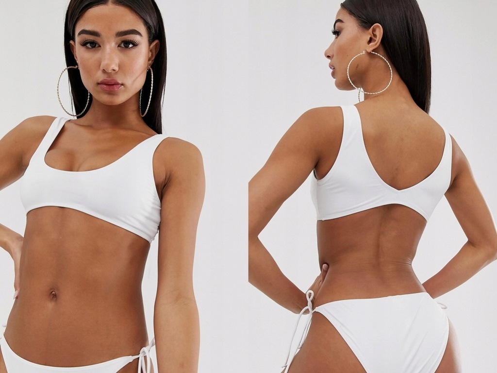 Missguided Biały top kąpielowy L/40