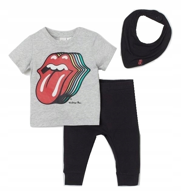 H&M komplet legginsy apaszka ROLLING STONES 86