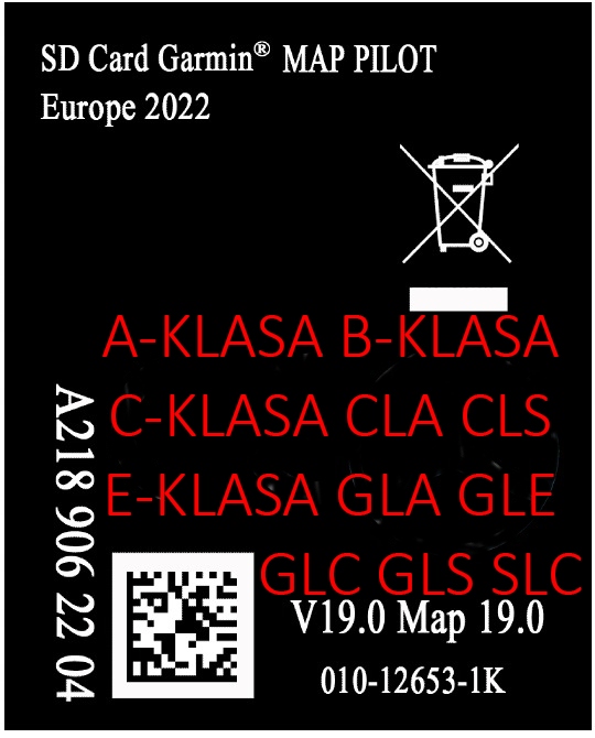 MAPA KARTA DO NAWIGACJI MERCEDES A218 V19 EUROPA