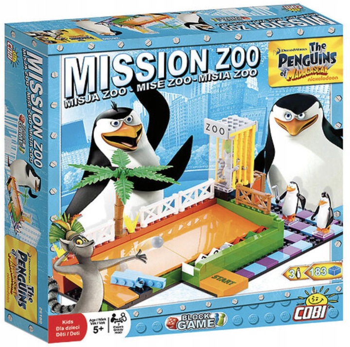 COBI PINGWINY Z MADAGASKARU GRA MISJA ZOO 26180 Gra klockowa NOWE PL