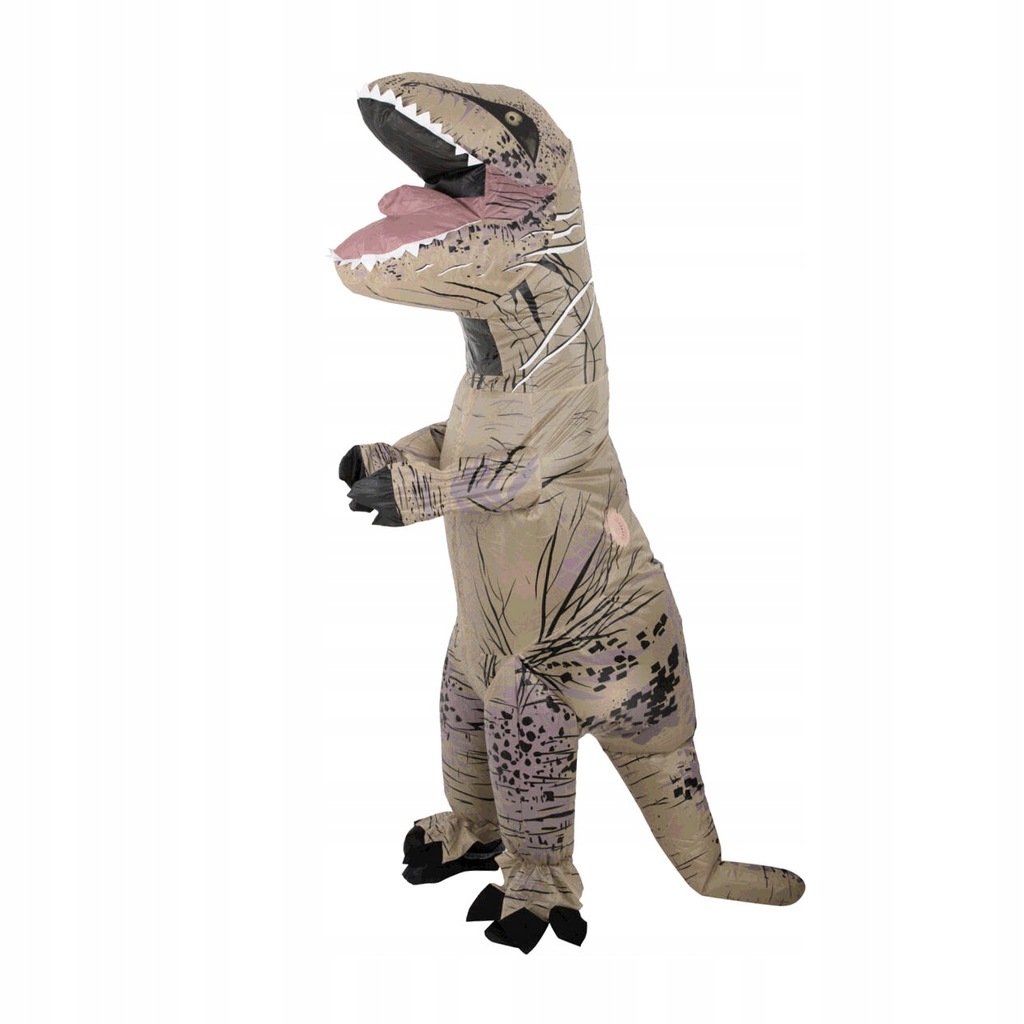 KOSTIUM STRÓJ DMUCHANY DINOZAUR T-REX GIGANT BRĄZOWY 1.5-1.9M