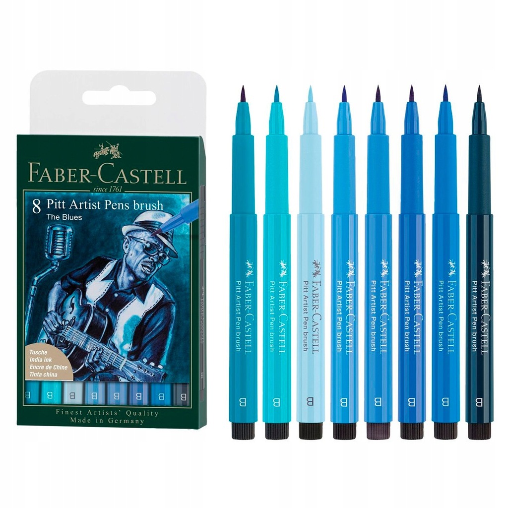 Pisaki artystyczne Faber-Castell 8szt The Blues